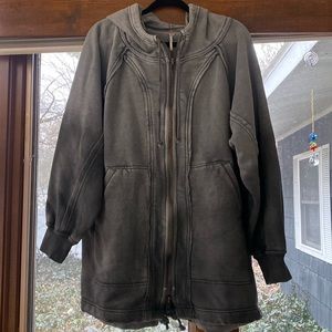 NWOT Free People Zip Up Oversized Hoodie